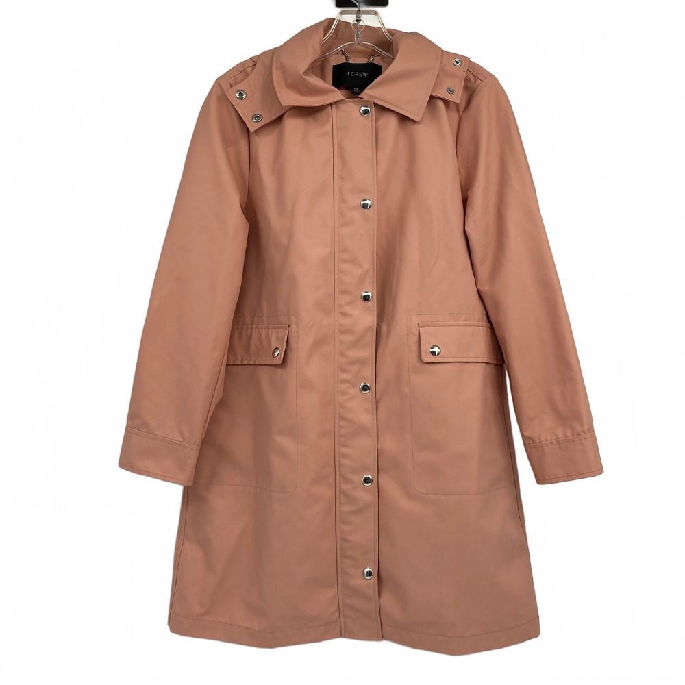 J. Crew Peach Pink Hooded Rain Coat | Women’s Petite M